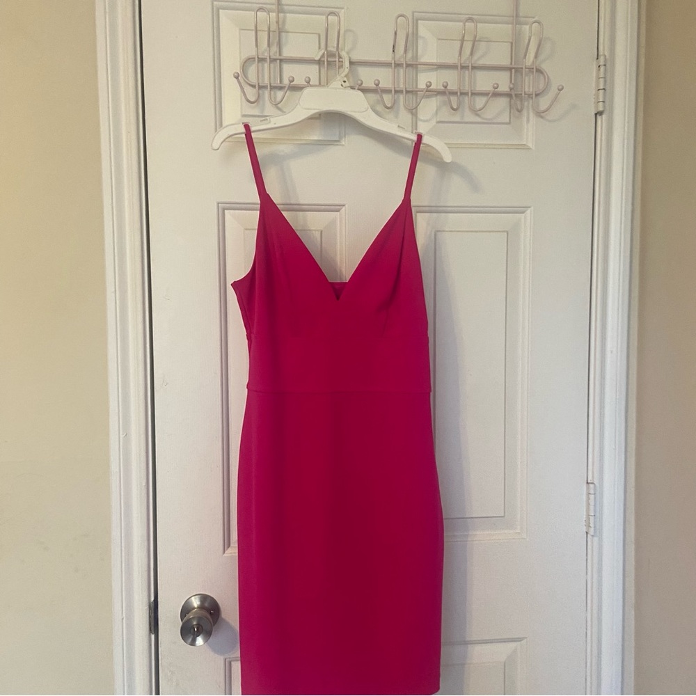 Pink V-cut dress from express